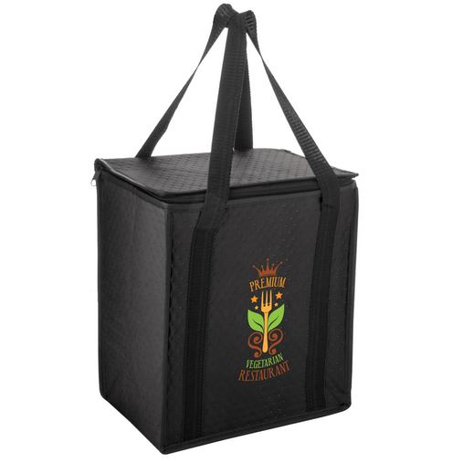 Insulated Non-Woven Square Zipper Top Tote Bag w/ Insert & Full Color (12"x8"x13") - Color Evolution